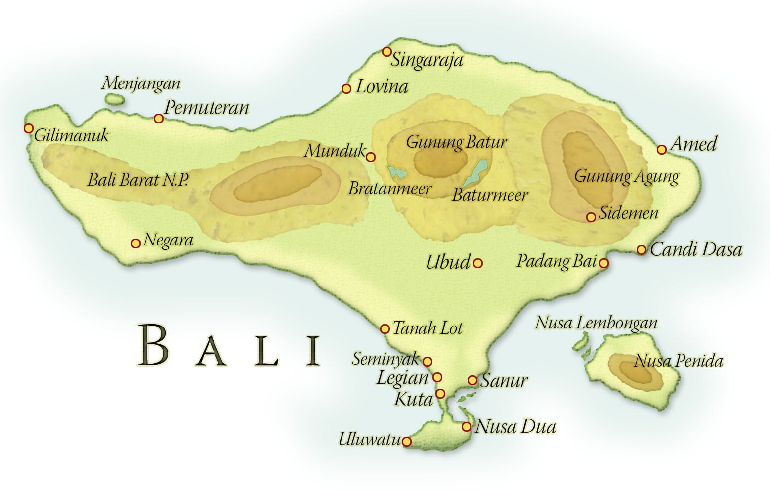 Landkaart Bali