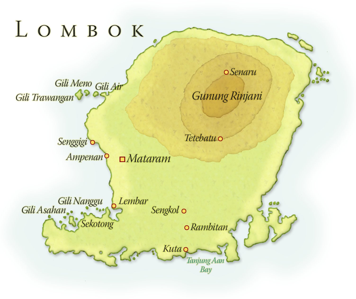 Landkaart Lombok