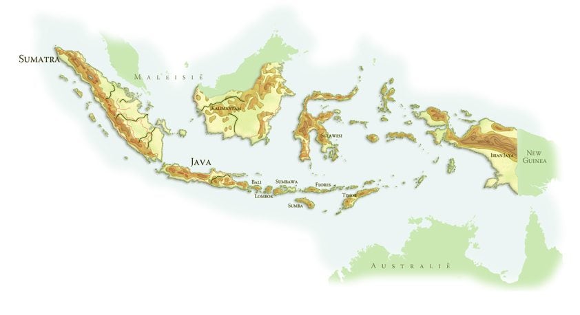 Landkaart Indonesië