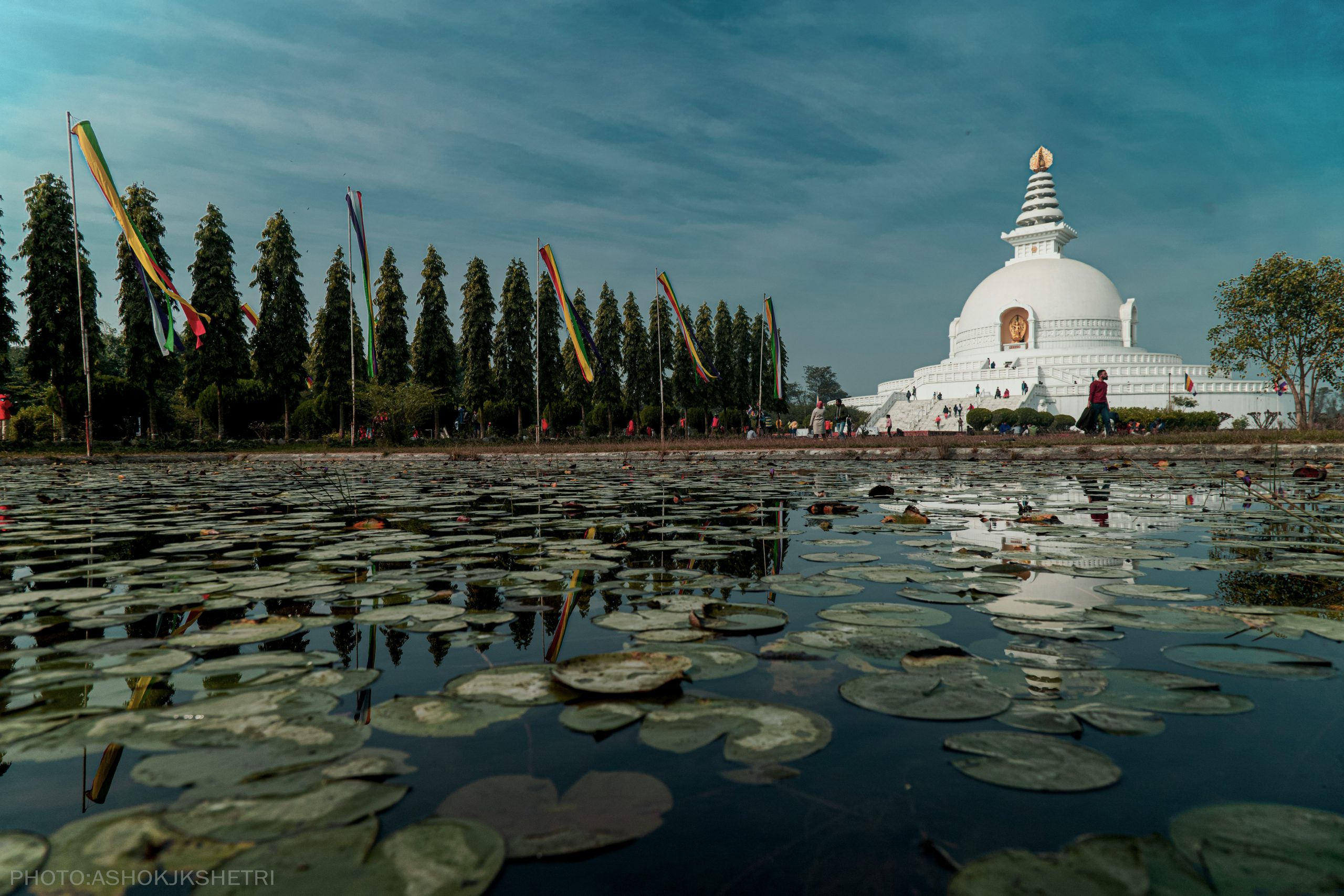 Rondreis Nepal, Lumbini, World Peace Pagoda