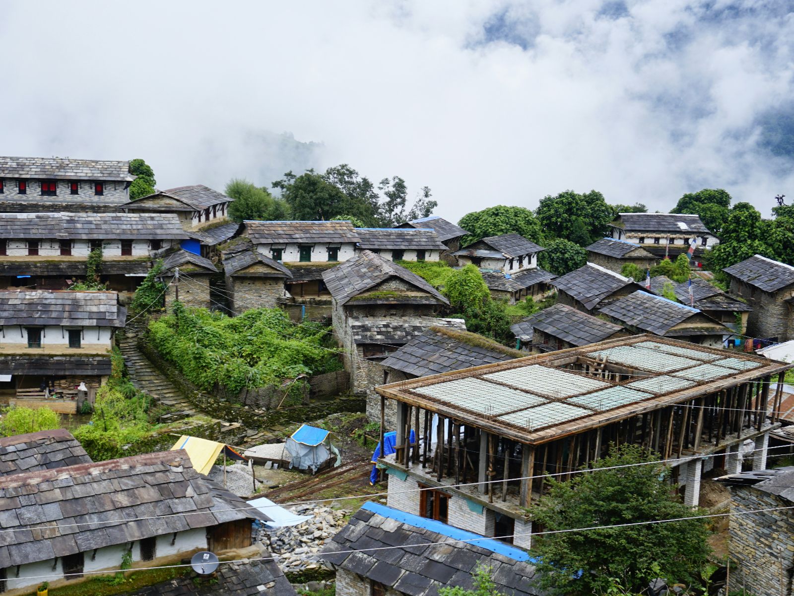rondreis nepal, annapurna gebergte, poonhill trek, Ghandruk huizen