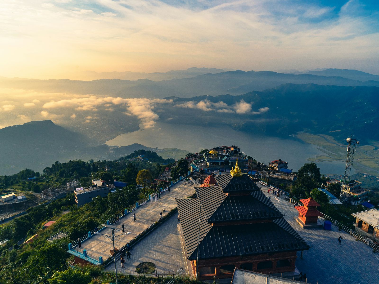 Rondreis Nepal, Pokhara, Uitzicht vanaf uitkijkpunt Sarangkot