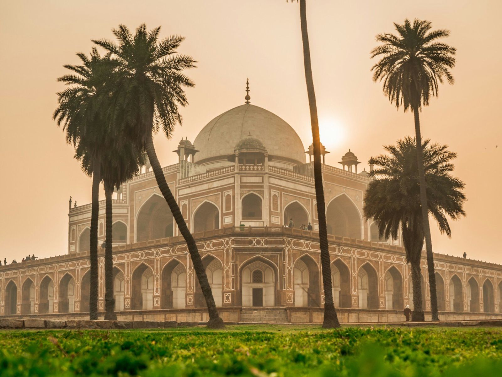 Rondreis India, Delhi, Humayun Tomb bij zonsondergang